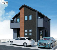 藤沢市長後　新築戸建　全２棟2号棟の外観パース