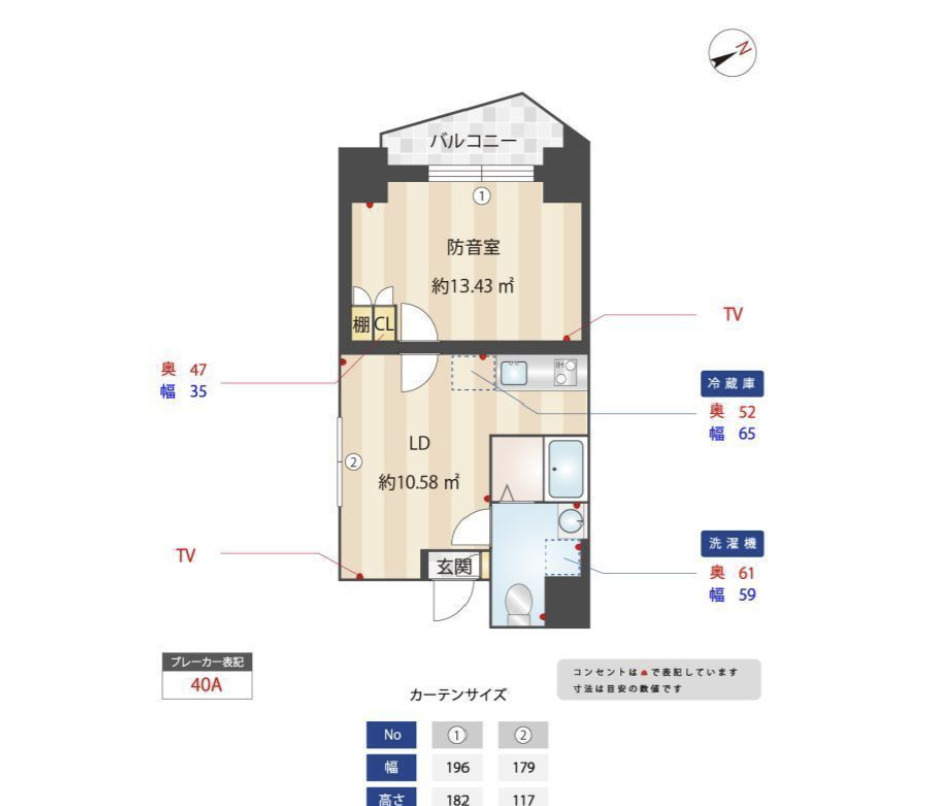 アズミュージック新宿御苑の間取り