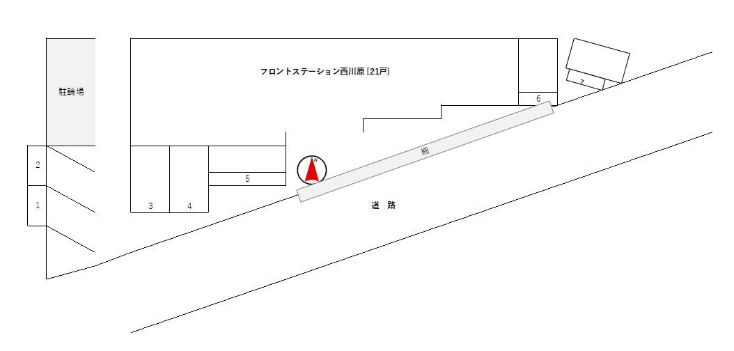 フロントステーション西川原の区画図