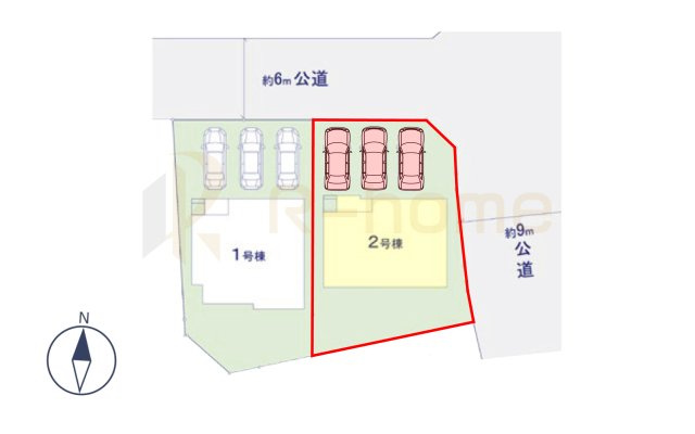 ひたちなか市外野1期　新築戸建て　2号棟の区画図|大きなお買い物だからこそ、メリット・デメリットを伝えさせて頂きます。
R-homeにお任せください♪