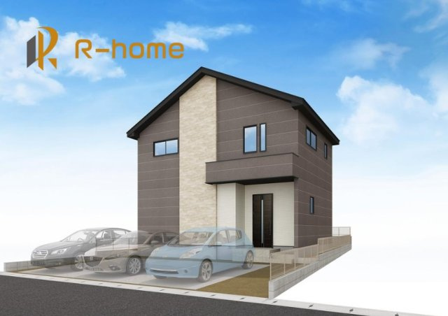 ひたちなか市外野1期　新築戸建て　2号棟の外観パース|2027年1月完成予定！近隣の同仕様完成物件をご見学いただけます♪