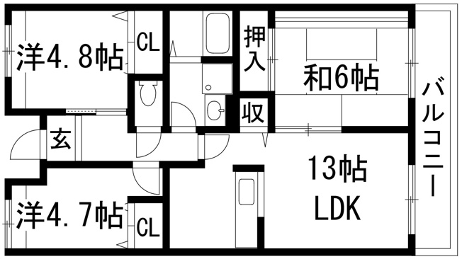 【間取り】 | アルビス五月ヶ丘114号棟