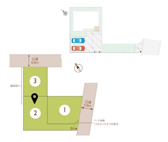 鴻巣市宮地5丁目　新築一戸建て　3区画　02の区画図|2号棟