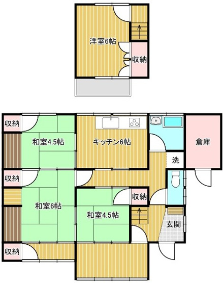 【間取り】 | 小野田2166貸家