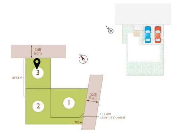 鴻巣市宮地5丁目　新築一戸建て　3区画　03の区画図|3号棟