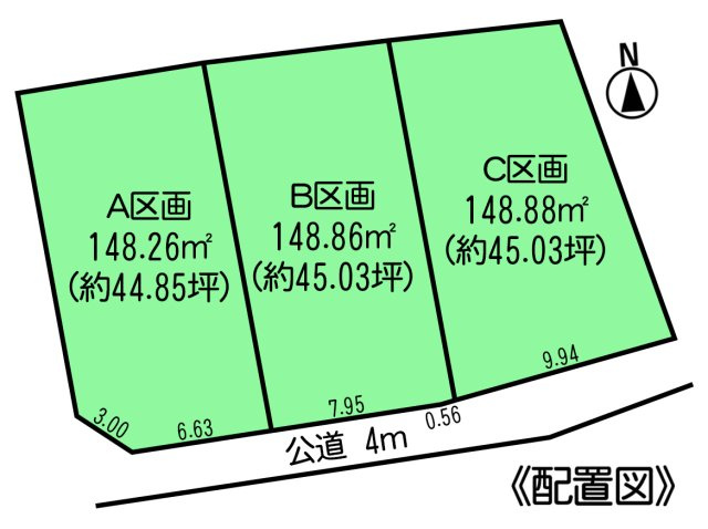 常滑市神明町2丁目　売地の土地図|○●区画図●○
