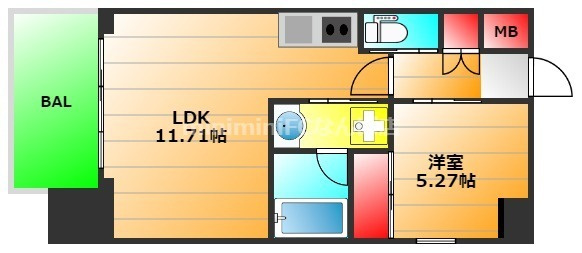 プレジオ難波の間取り|現状有姿　偶数階,H,Jタイプ:ブラウン基調　奇数階,I,Jr,Kタイプ:ホワイト基調
