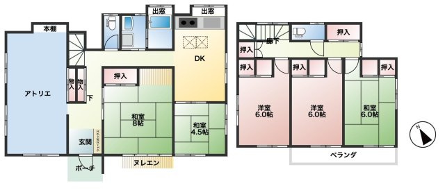 【間取り】 | 越生町越生東3丁目　中古戸建