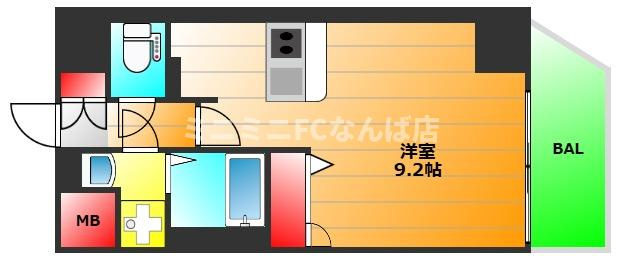 プレサンス北浜ラ・フェスタの間取り|現状有姿　階によって建具・床材などの色が違います。
