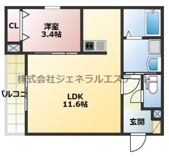 ジーメゾン四條畷の間取り