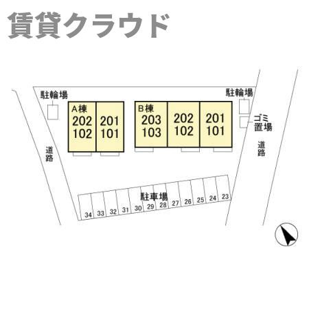 アマービレA棟の区画図
