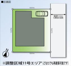 東松山市野田　中古売戸建の区画図