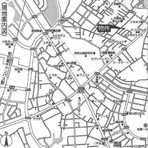中古戸建　柏市花野井の地図