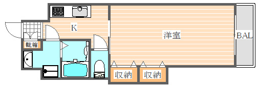 ロイヤル博多駅前の間取り|使いやすい間取りです。