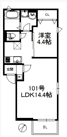 ルピナス井尻の間取り|使いやすい間取りです。