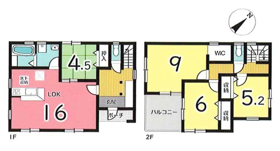 姫路市広畑区西蒲田の中古一戸建の間取り