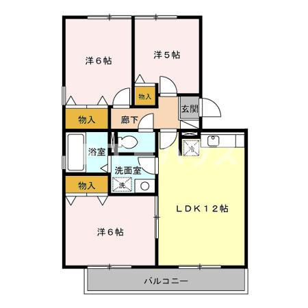 リビングタウン堀之内 Ａの間取り