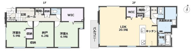 福岡市早良区飯倉4丁目第10-1棟（1号棟）の間取り|全居室収納付きで便利です。