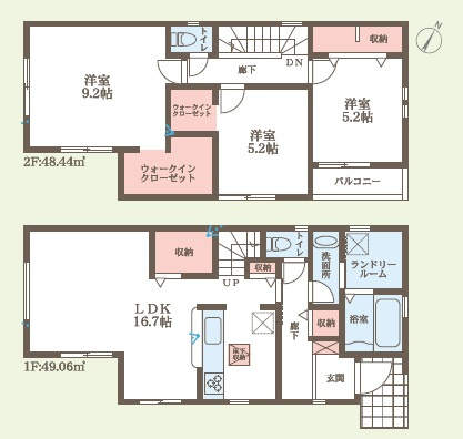 ●3(土)4(日)現地案内可能！ 奈良市三碓　新築一戸建ての間取り|1号地