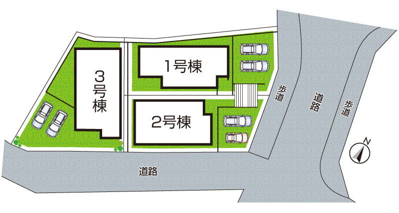 ●17(土)18(日)現地案内可能！ 奈良市三碓　全3邸の区画図|全3区画