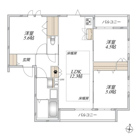 仮称）中野区本町５丁目計画の間取り