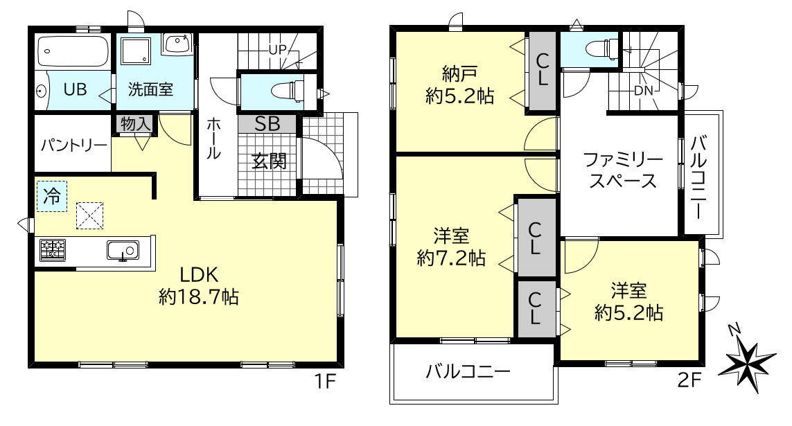 神戸市西区玉津町高津橋新築戸建B号棟の間取り
