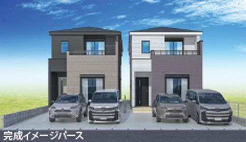 【仲介手数料０円】海老名市東柏ヶ谷4丁目1期　新築一戸建て　全2棟の外観パース|【仲介手数料０円】海老名市東柏ケ谷4丁目1期　№1　全2棟