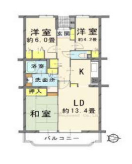 藤和シティーコープ伊奈の間取り|【藤和シティーコープ伊奈】・3LDK・専有面積70.89m2・バルコニー面積8.29m2