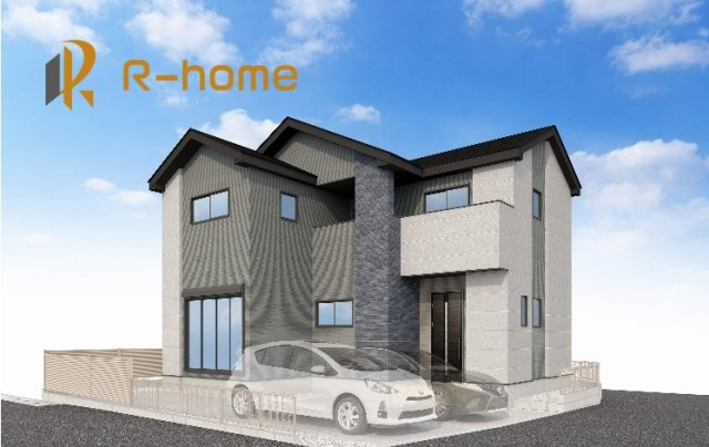 水戸市白梅1期　新築戸建て　1号棟の外観パース|2026年12月完成予定！近隣の同仕様完成物件をご見学いただけます♪