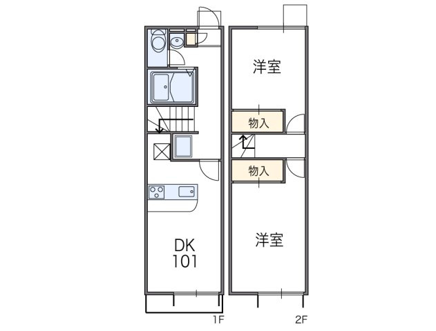 レオパレスラダックＢの間取り|代表的な間取のため実際の間取とは異なる場合があります