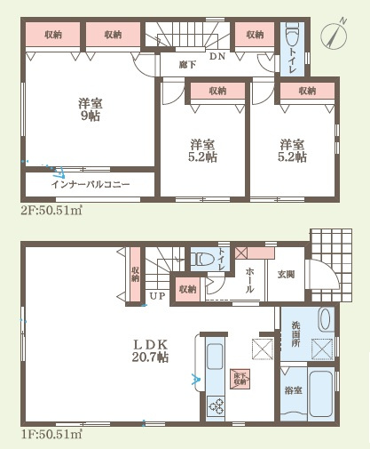 ●奈良市三碓　新築一戸建ての間取り|2号地