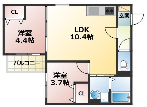 D porta Damreyの間取り