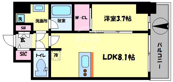 レオンコンフォート難波クレアの間取り|レオンコンフォート難波クレア　間取り