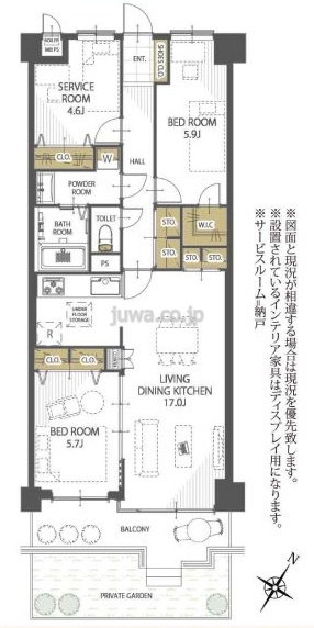 【中古マンション】ライオンズマンション上福岡第3の間取り