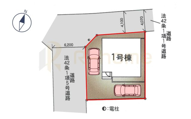 つくば市高見原第19　新築戸建て　1号棟の区画図|大きなお買い物だからこそ、メリット・デメリットを伝えさせて頂きます。
R-homeにお任せください♪
