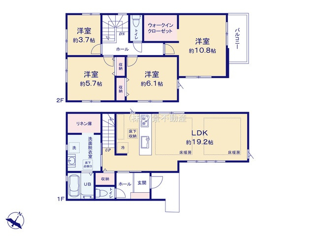 《仲介手数料無料》上尾市柏座３丁目7-43新築一戸建てKEIAI GRACEの間取り