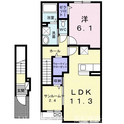 【間取り】 | ボヌール柞原Ａ