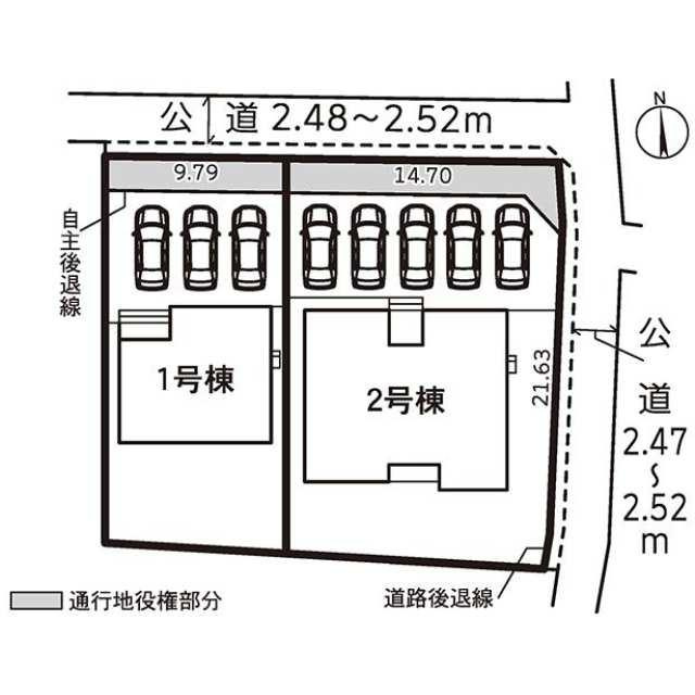 仲介手数料無料）愛西市大野山町西之割　１号棟の区画図