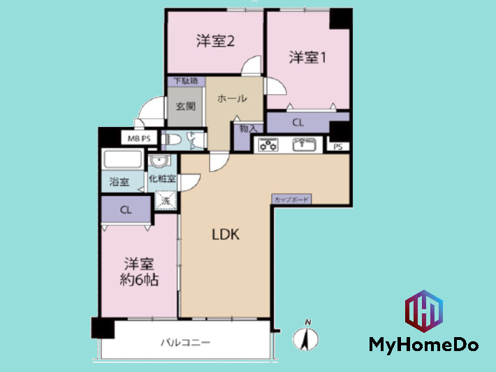ライオンズマンション瓢箪山第三の間取り