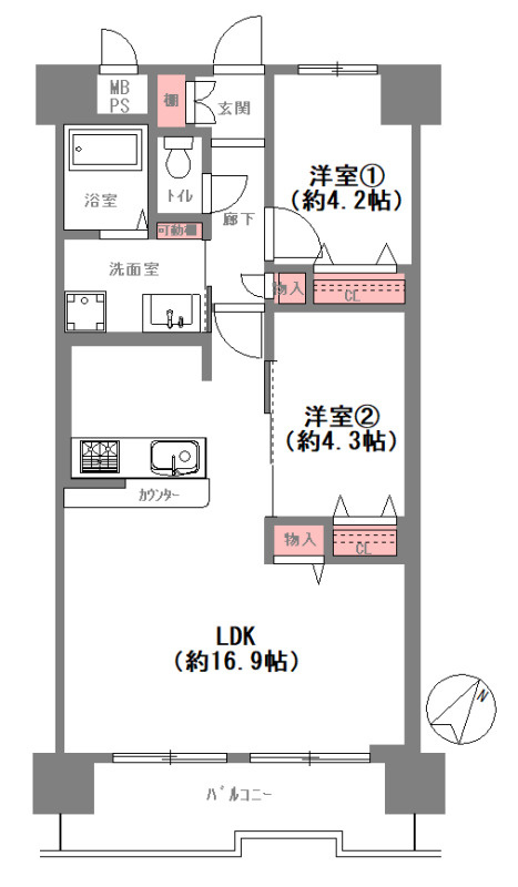朝日プラザ天王寺2の間取り