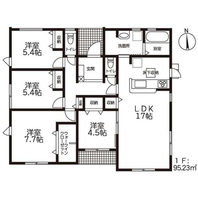 仲介手数料無料）愛西市大野山町西之割　２号棟の間取り
