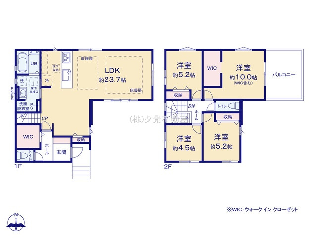 《仲介手数料無料》上尾市西宮下４丁目256-2新築一戸建てKEIAI GRACEの間取り