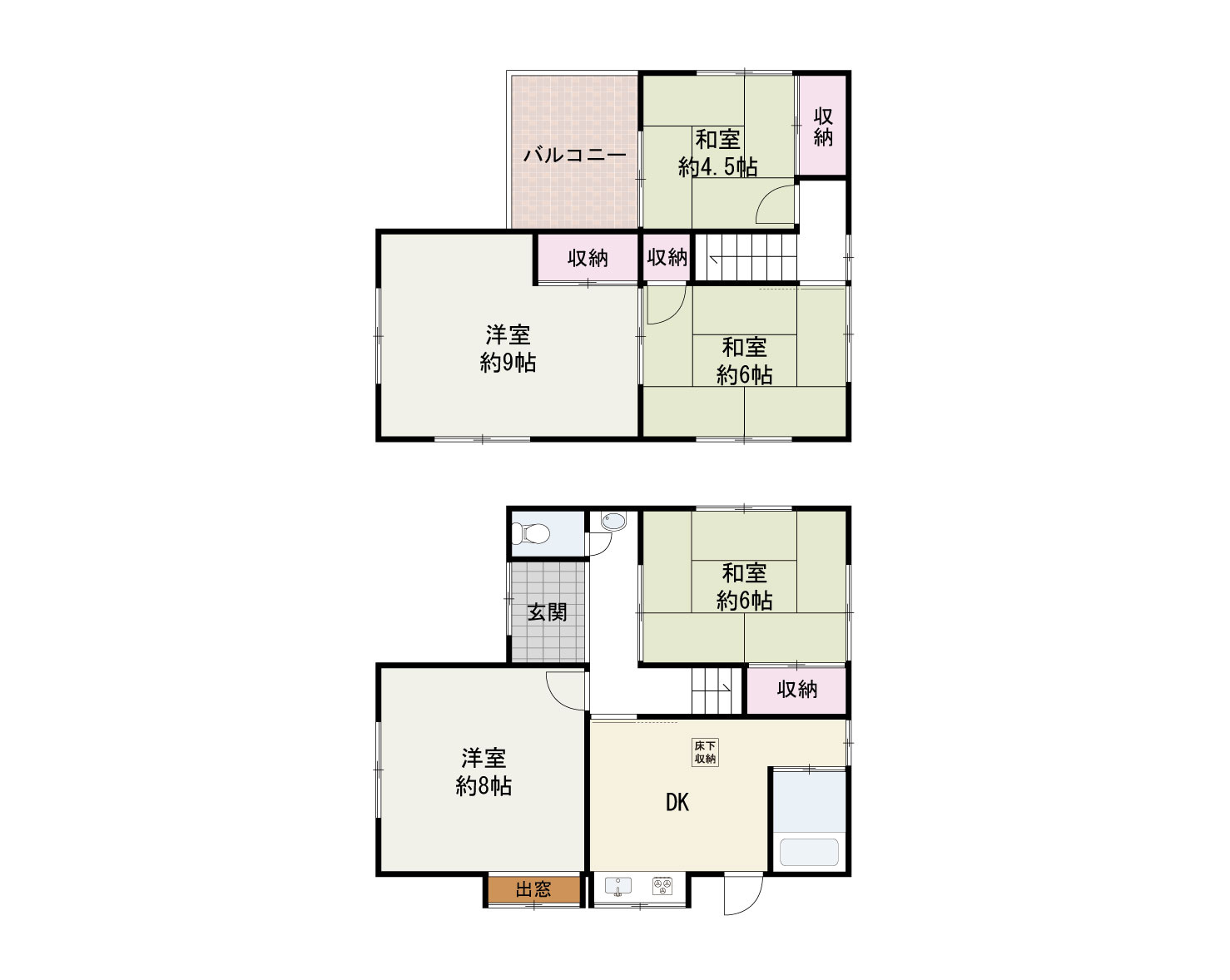 岸和田市並松町　中古戸建の間取り