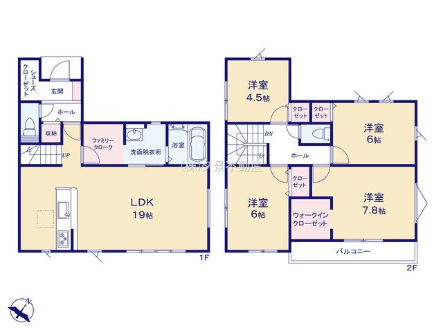 《仲介手数料無料》上尾市緑丘４丁目11-14新築一戸建ての間取り