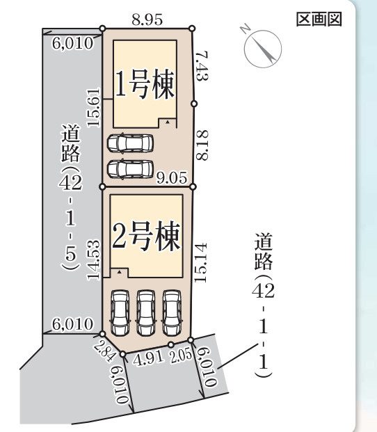 姫路市仁豊野の新築一戸建の区画図