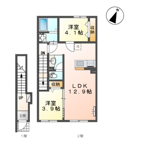 アジュール(日高市武蔵高萩　アパートⅡ期新築工事)の間取り