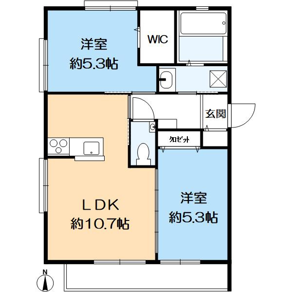 壱番館の間取り|２LDKです