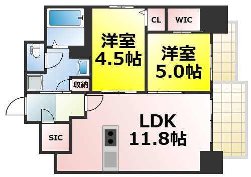 【間取り】 | ルフォンプログレ新町 仲介手数料無料
