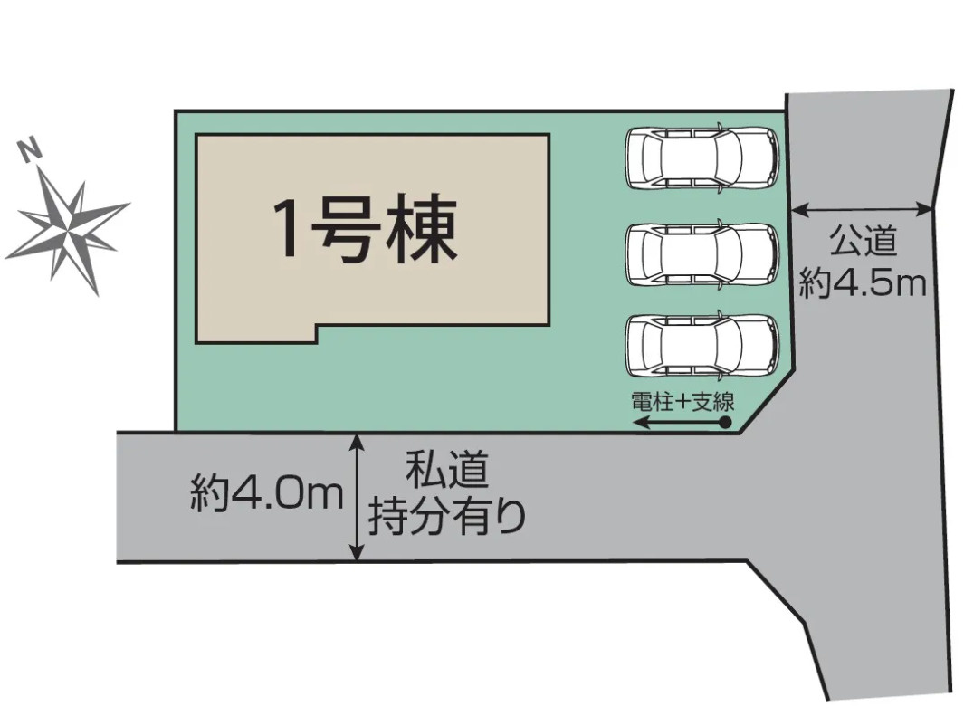 新築戸建 富士市三ツ沢全１棟 1号棟の区画図
