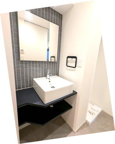 ベルヴィアージ蔵前の洗面所|トイレと独立した脱衣洗面室、洗濯機置場